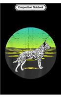 Composition Notebook: Graphic 365 Dog Breed Australian Cattle Retro Sunset Style Journal/Notebook Blank Lined Ruled 6x9 100 Pages