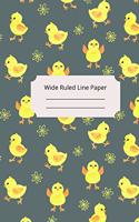 Baby Chicken Theme Wide Ruled Line Paper