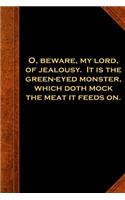 2020 Weekly Planner Shakespeare Quote Beware Jealousy Monster 134 Pages: 2020 Planners Calendars Organizers Datebooks Appointment Books Agendas