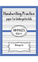 Kindergarten Handwriting Practice Paper for Kids