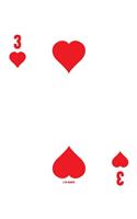 3 Of Hearts: Poker Card Notebook With Lined College Ruled Paper For Work, Home Or School. Cool 8.5 x 11 Notepad Journal For Taking Notes, Diaries Or Journaling F