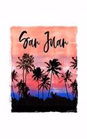 San Juan: Puerto Rico Christmas Notebook With Lined Wide Ruled Paper For Taking Notes. Stylish Tropical Travel Journal Diary 5 x 8 Inch Soft Cover. For Home, 