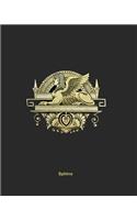 Sphinx Notebook: Composition Book Journal 8 x 10 Large BLANK 120 Numbered Pages