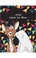 2020 Calendar Year Planner: Cute Kiss Lover, Yearly Calendar Book 2020, Weekly/Monthly/Yearly Calendar Journal, Large 8.5" x 11" 365 Daily journal Planner, 12 Months Calendar, 