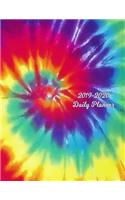 2019 - 2020 Daily Planner: Yellow Red Blue Purple Spiral Tie Dye Design Cover Full Year Agenda January 2019 - December 2019 Daily Plan Days Set Goals Datebook Calendar Schedul