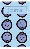 Journal: Blueberries - 120-Page College-Ruled Journal