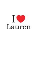 I Love Lauren: Lined Journal for Jotting Love Notes
