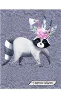 My Raccoon Notebook: Journal, Diary or Sketchbook with Wide Ruled Paper