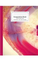 Composition Book Hot Pink Agate Geode Wide Ruled
