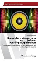 Klangliche Untersuchung Verschiedener Panning-Moglichkeiten