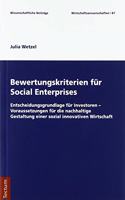 Bewertungskriterien Fur Social Enterprises