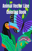 Animal Vector Line Coloring Book: Animal Coloring Book For Adults Teens and Kids