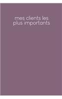 Mes clients les plus importants: Carnet à compléter pour l'enregistrement des conversations avec les (nouveaux) clients - Design: Violet