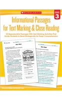 Informational Passages for Text Marking & Close Reading: Grade 3