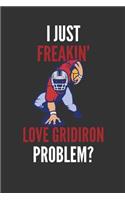 I Just Freakin' Love Gridiron: Gridiron Lovers Gift Lined Notebook Journal 110 Pages
