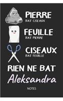 Rien ne bat Aleksandra - Notes: Noms Personnalisé Carnet de notes / Journal pour les filles et les femmes. Kawaii Pierre Feuille Ciseaux jeu de mots. Fournitures scolaires, premier