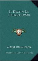 Declin de L'Europe (1920)