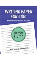 Writing Paper for kids - Kindergarten writing paper with lines