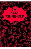 Shit I Can't Remenber: 6 x 9 Internet Organizer with Alphabet Tabs logbook Protect usernames and password, Red flower doodle hand drawn style on black cover, Gift for wome