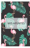 mis apuntes: cuaderno para mujer, libreta de apuntes para mujer en blanco con 120 paginas para escribir metas con una linda portada de flamenco