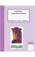 Graph Composition Notebook 4 Squares per inch 4x4 Quad Ruled 4 to 1 / 8.5 x 11 inch 100 Sheets: Cute Funny Jaguar Gift Notepad / Grid Squared Paper Back To School Gift Notebook For Math Teens Science Adults Students Programmers note taking and 