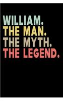 William The Man The Myth The Legend: Personalized Notebook Journal, College Ruled, Lined, 6 x 9 inches, 100 Pages Personal Notebook, Composition Notebooks