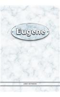 Eugene - Lined Notebook: College Ruled Blank Pages Plus Extra Date Neutral Calendar (12 Months) and Notepad Sketch Designs. Cover Print White Marble Background with Silver-I