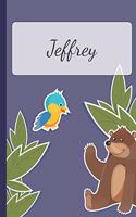 Jeffrey: Personalized Notebooks - Sketchbook for Kids with Name Tag - Drawing for Beginners with 110 Dot Grid Pages - 6x9 / A5 size Name Notebook - Perfect a