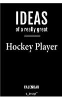 Calendar for Hockey Players / Hockey Player: Everlasting Calendar / Diary / Journal (365 Days / 3 Days per Page) for notes, journal writing, event planner, quotes & personal memories