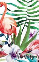 Flamingo: Watercolor painting of flamingo on white cover and Dot Graph Line Sketch Blank pages, Extra large (8.5 x 11) inches, 120 pages, White paper, Sketch,