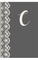 C: Monogrammed Journal Vintage Lace with Monogram Personalized Letter 'c'(3 Vintage Lace Monogram)