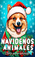 Animales Navideños Libro para Colorear: 55 Simpáticas Ilustraciones para Aliviar el Estrés y Relajarse