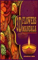 3D Flowers Mandala Coloring Book