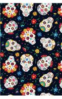 Day Of The Dead Pattern - Sugar Skull Santa Muerte 11: Blank Sketch Paper Notebook with frame for Day Of The Dead Lovers