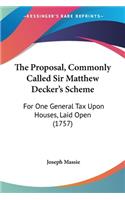 Proposal, Commonly Called Sir Matthew Decker's Scheme: For One General Tax Upon Houses, Laid Open (1757)