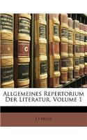 Allgemeines Repertorium Der Literatur, Volume 1