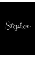 Stephen: notebook with the name on the cover, elegant, discreet, official notebook for notes