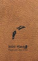 2020 planner page per day view: Daily day per page planner for men to record, plan and organise life, work, business meetings and hobbies in a practical way - Brown leather effect 