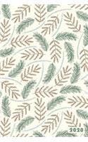 2020: Neutral Alpine Fern Pattern Weekly Calendar Planner Organizer