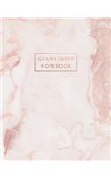 Graph Paper Notebook: Soft Pink Marble Dream Diary - 8.5 x 11 - 5 x 5 Squares per inch - 100 Quad Ruled Pages - Cute Graph Paper Composition Notebook for Children, Kids, 