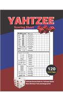 Yahtzee Scoring Sheet: V.21 Yahtzee Score Pads for Yahtzee Game Nice Obvious Text and Large Print Yahtzee Score Card 8.5*11 inch