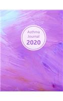 Asthma Journal 2020: Dated asthma symptoms tracker (Medications, Triggers, Peak flow meter sections, Peak flow charts, Exercise tracker, Notes). 11.0' x 8.5'. (Letter si