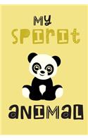 My Spirit Animal: Panda Gift for Women - Lined Notebook Featuring a Panda on a Yellow Background