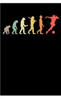 Fußballspieler Notizbuch: A5 Kariert 108 Seiten - Retro Fußball Evolution Notizheft - Geschenk für Fußballer