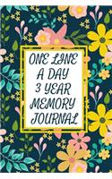 One Line a Day Three Year Memory Journal: Microjournal to Preserve Important Memories Dated entries from January 1 2020 to December 31 2022 Floral design on navy background(Memory Keeper Books for Women and Girls)