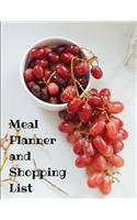 Meal Planner and Shopping List: Bowl of Grapes Themed Meal Planner and Shopping List 26 Pages 8.5x 11