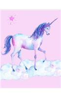 Watercolor Unicorn Clouds Composition Notebook