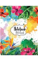 Notebook: : Dot-Grid: Notebook For Journaling, Doodling, Creative Writing, School Notes, and Capturing Ideas,120 pages, 8.5" x 11", ( Tropical Flowering Plant