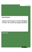 Aspekte des Fremden in Johann Wolfgang Goethes 'Die Leiden des jungen Werthers'