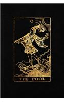 The Fool: Bullet Journal - 6 x 9 A5 Notebook - Black and Gold Design - Dot Grid Notebook